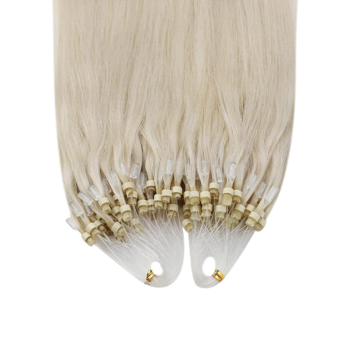 Echthaar Micro Ring Extensions Platinblond 60cm