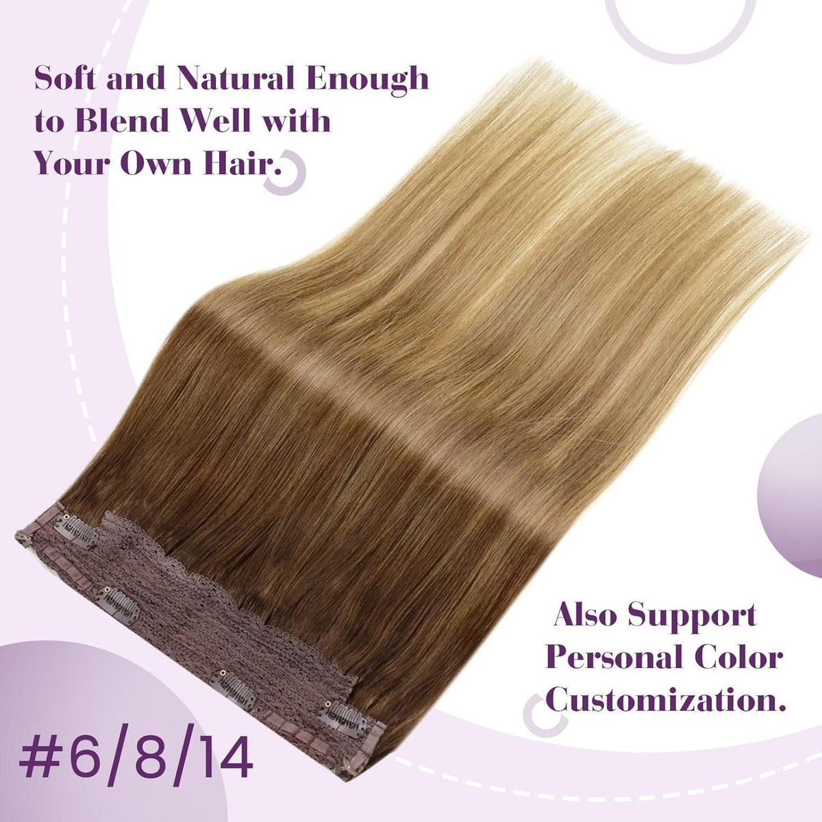 Echthaar-Draht Extensions Braun Ombre 40cm – Remy Echthaar