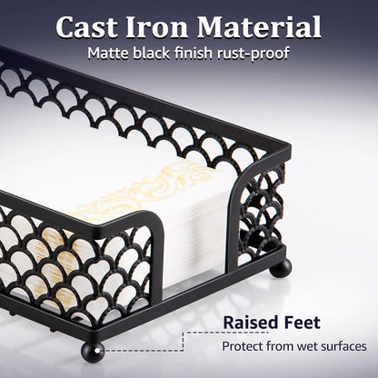 Serviettenhalter Liegend Schwarz Metall Serviettenspender Korb