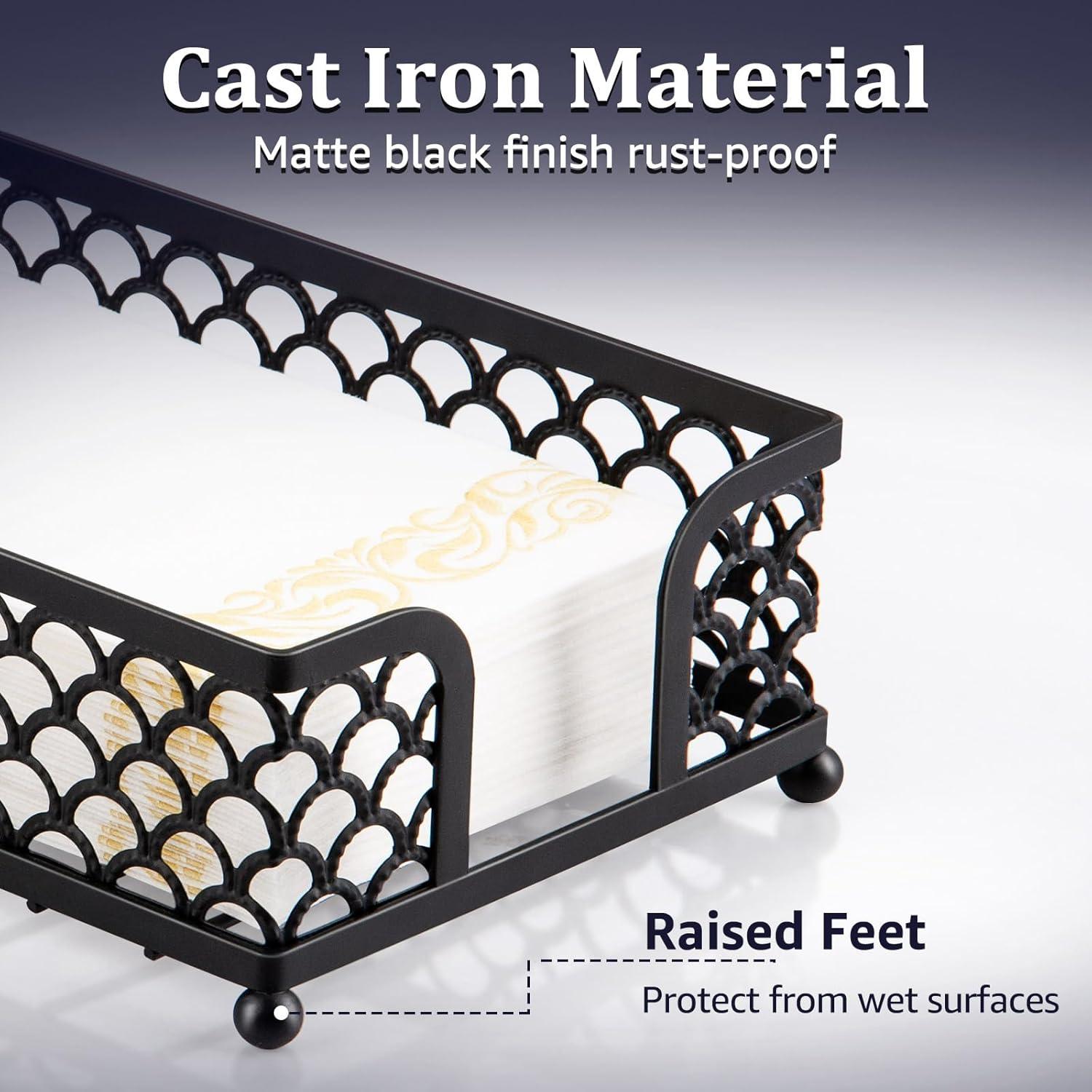 Serviettenhalter Liegend Schwarz Metall Serviettenspender Korb