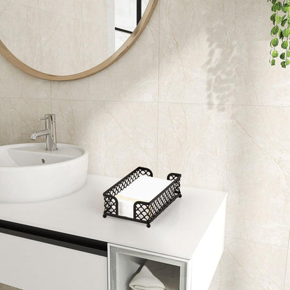 Serviettenhalter Liegend Korb Schwarz Metall für Küche Bar Cocktail