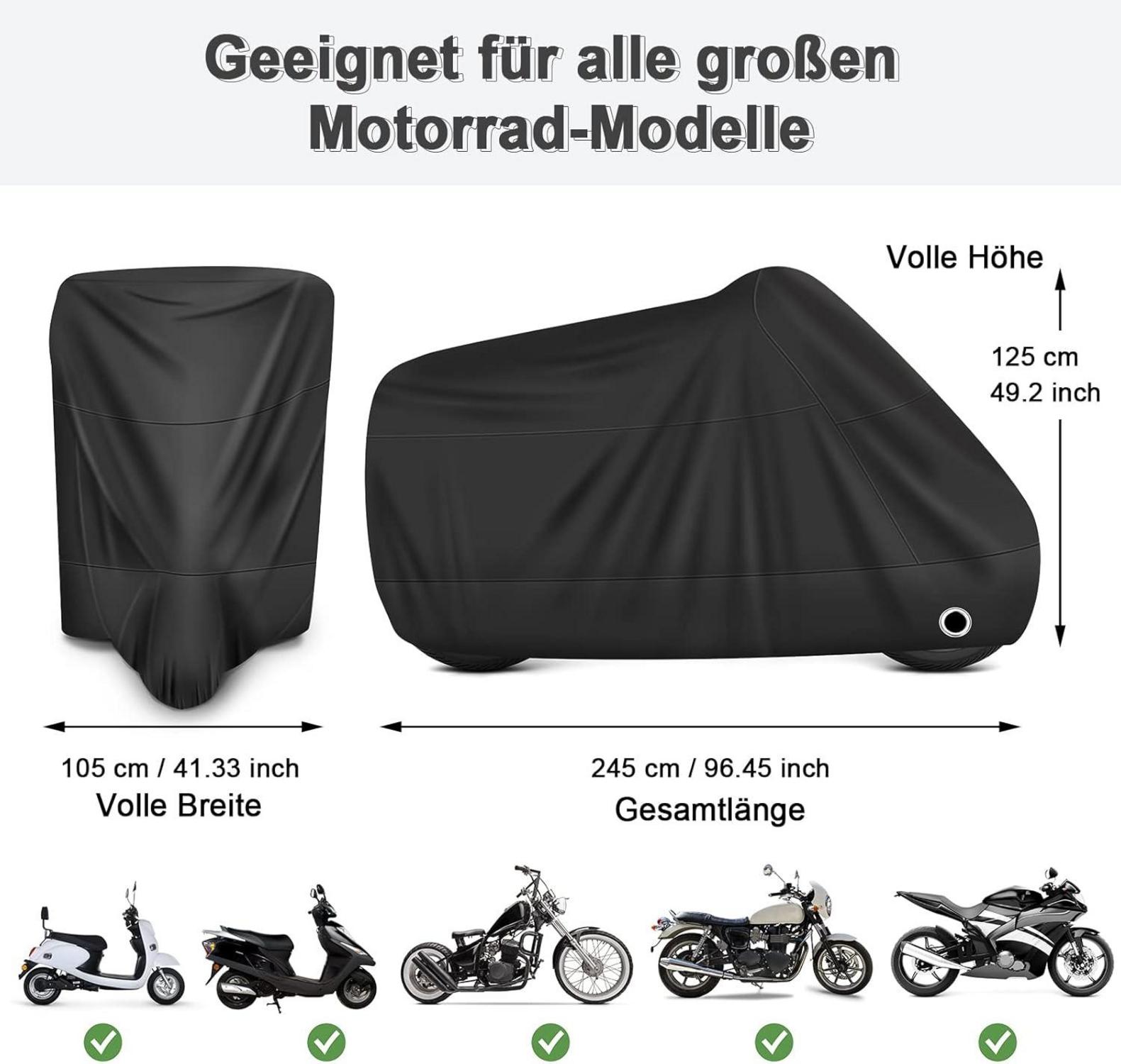 Motorrad Abdeckplane 190T Wasserdicht Winterfest