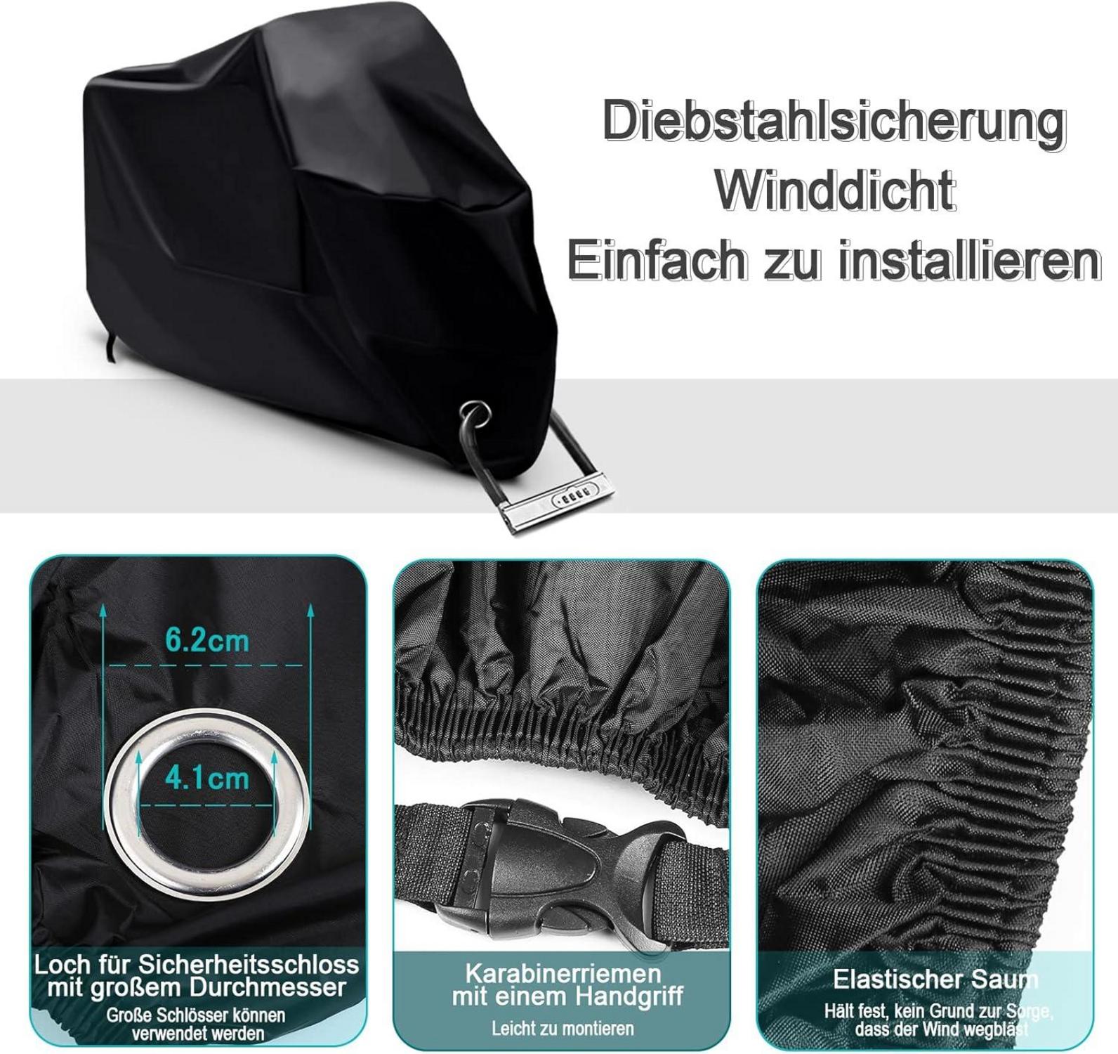 Motorrad Abdeckplane Winterfest Wasserdicht 190T 245x105x125cm