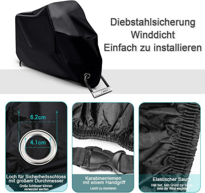 Motorrad Abdeckplane Winterfest Wasserdicht 190T 245x105x125cm