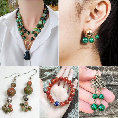 300 Natürliche Edelstein Perlen 6mm für Schmuck Basteln 10 Farben