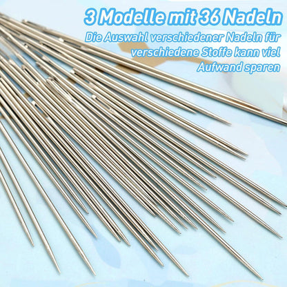 Nähnadeln mit großem Öhr 36-teiliges Set mit Aufbewahrungsröhrchen