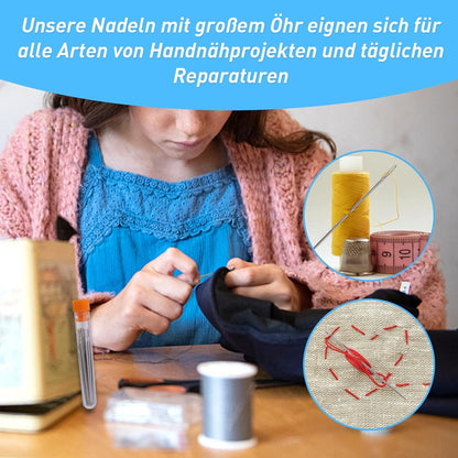 Nähnadeln mit großem Öhr 36-teilig Stickgarnnadeln 3 Größen