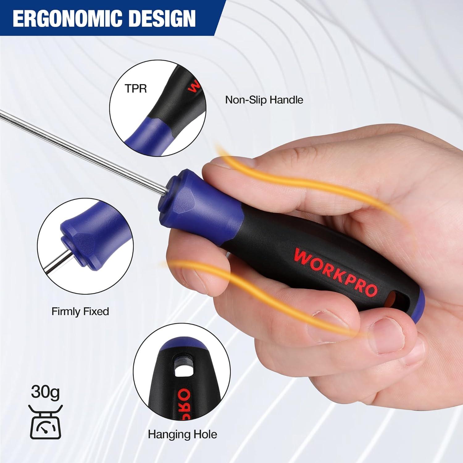 WORKPRO 4-Teiliges Mini Pick und Haken Set KFZ Werkzeug Präzision Reparatur Satz