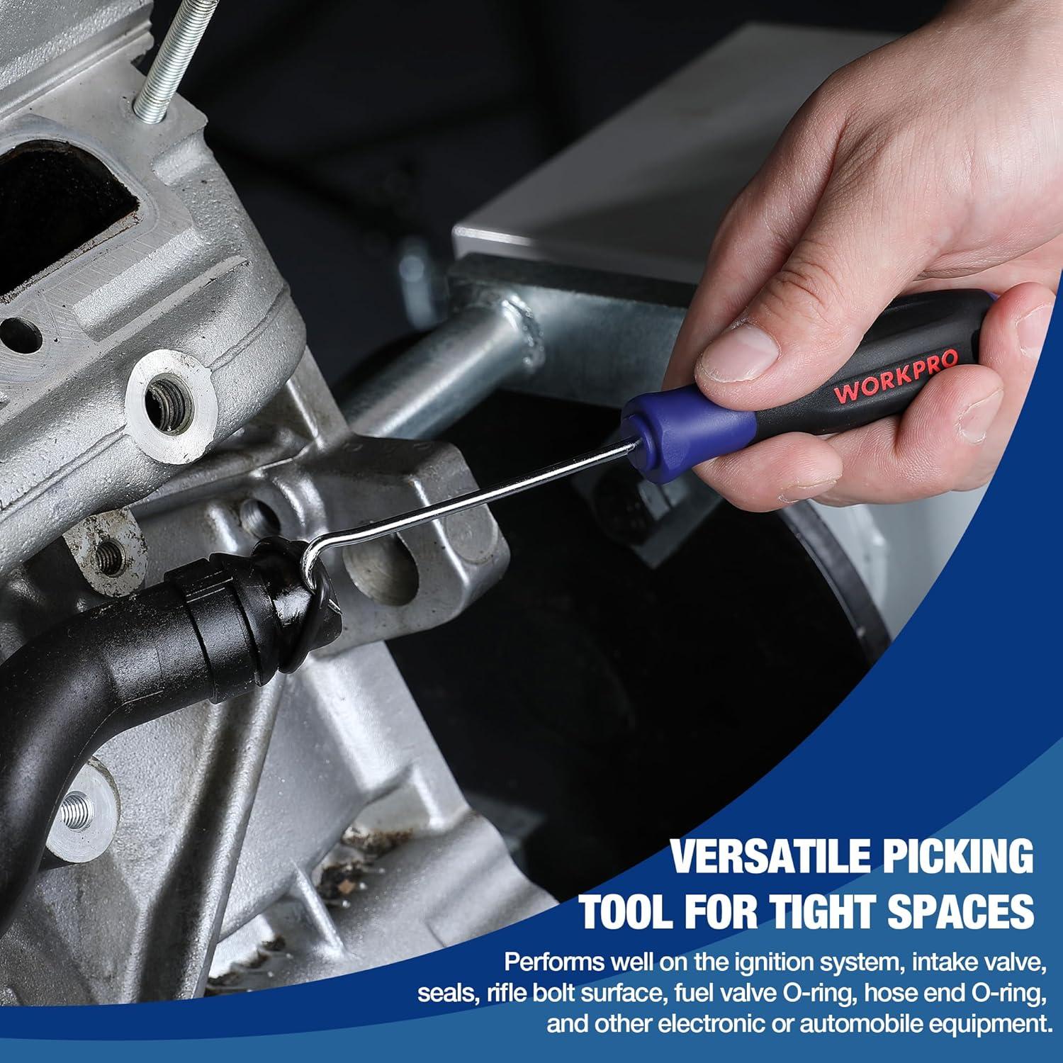 WORKPRO 4-Teiliges Mini Pick und Haken Set KFZ Werkzeug Präzision Reparatur Satz