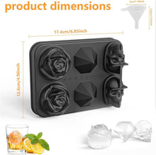 Eisformen 6 Zellen Groß mit Deckel Silikon Rose Cocktail