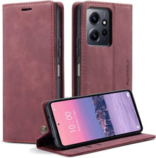 Handyhülle Xiaomi Redmi Note 12 4G Leder Flip Case Weinrot