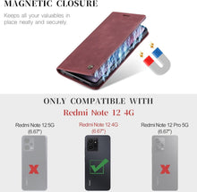 Handyhülle Xiaomi Redmi Note 12 4G Lederhülle Magnet Tasche