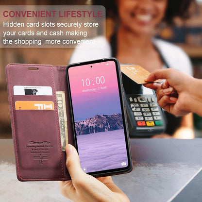 Xiaomi Redmi Note 12 4G Handyhülle Leder Flip Case Weinrot