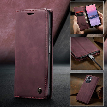 KZB Xiaomi Redmi Note 12 4G Handyhülle Leder Klappbar Flip Case Weinrot
