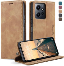 Handyhülle Xiaomi Redmi Note 12 4G Leder Flip Case Braun