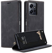 Handyhülle Xiaomi Redmi Note 12 4G Leder Flip Case Schwarz