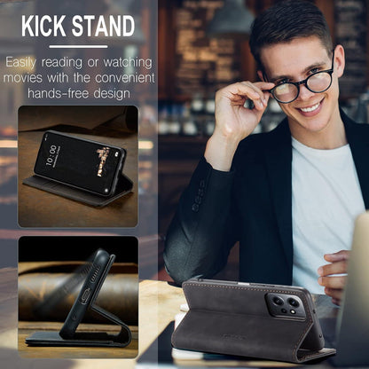 Handyhülle Xiaomi Redmi Note 12 4G Leder Klapp Case Standfunktion Magnet Schwarz