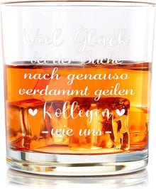 Abschiedsgeschenk Whiskeygläser Viel Glück für Kollegen 300ml