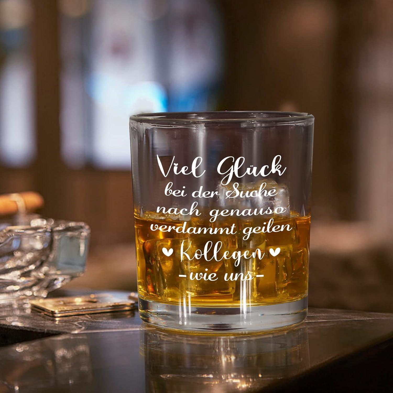 Whiskeygläser Abschiedsgeschenk Kollegen Viel Glück Dankeschön 300ml