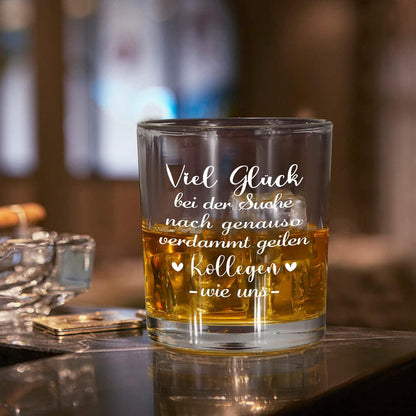 Whiskeygläser Abschiedsgeschenk Kollegen Viel Glück Dankeschön 300ml