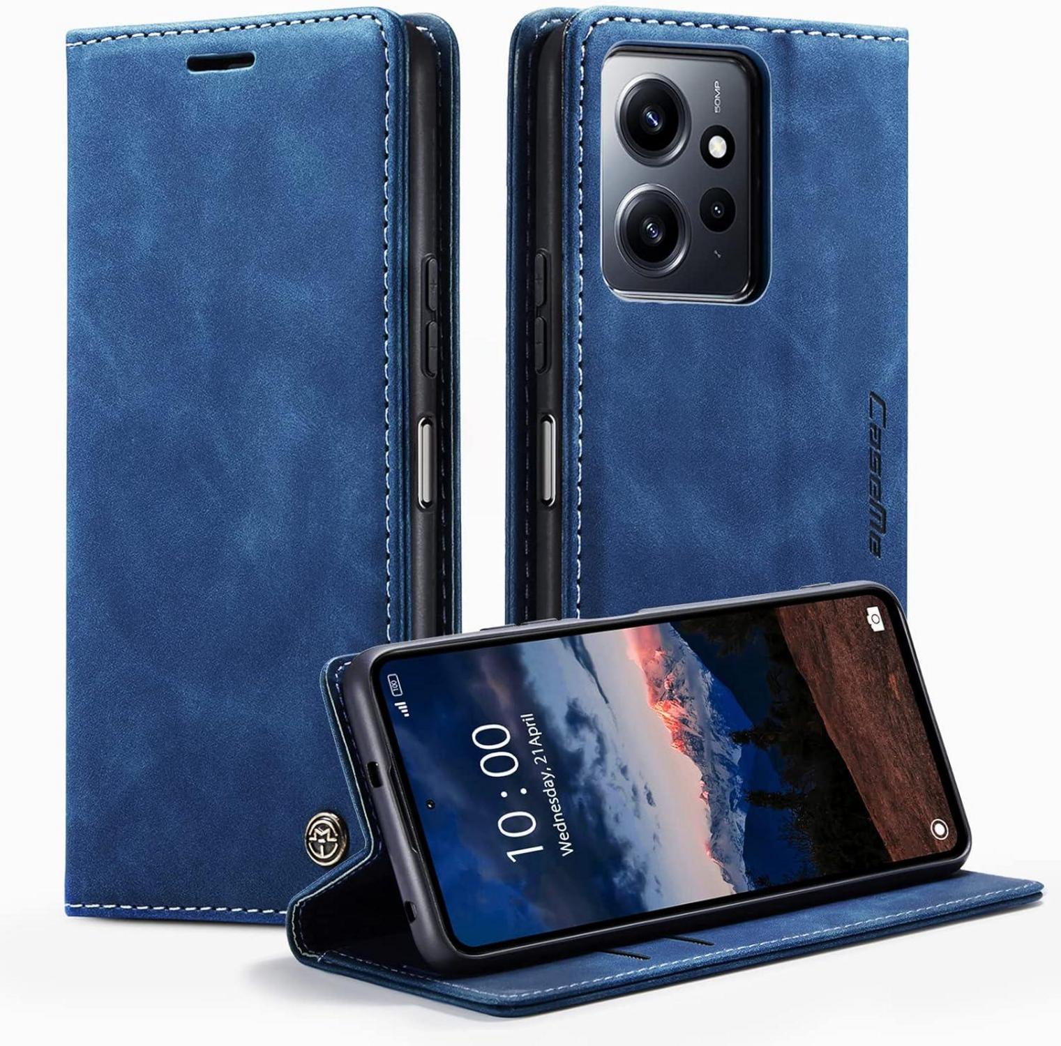 Schutzhülle Xiaomi Redmi Note 12 4G Lederhülle Blau Magnet
