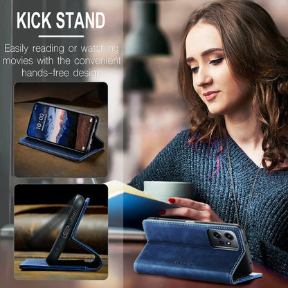 KZB Xiaomi Redmi Note 12 4G Handyhülle Leder Premium Flip Case Blau