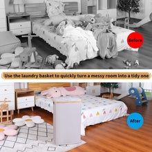 iEGrow Wäschekorb 60l Bambusgriff Deckel abnehmbarer