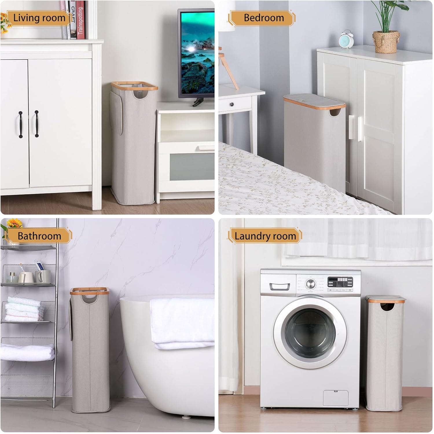 Wäschekorb 60l, Schmal mit Herausnehmbarer