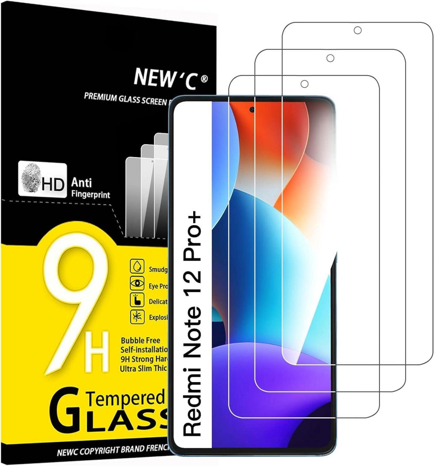 Panzer Schutzglas für Xiaomi Redmi Note 12 Pro+ 5G, 3 Stück