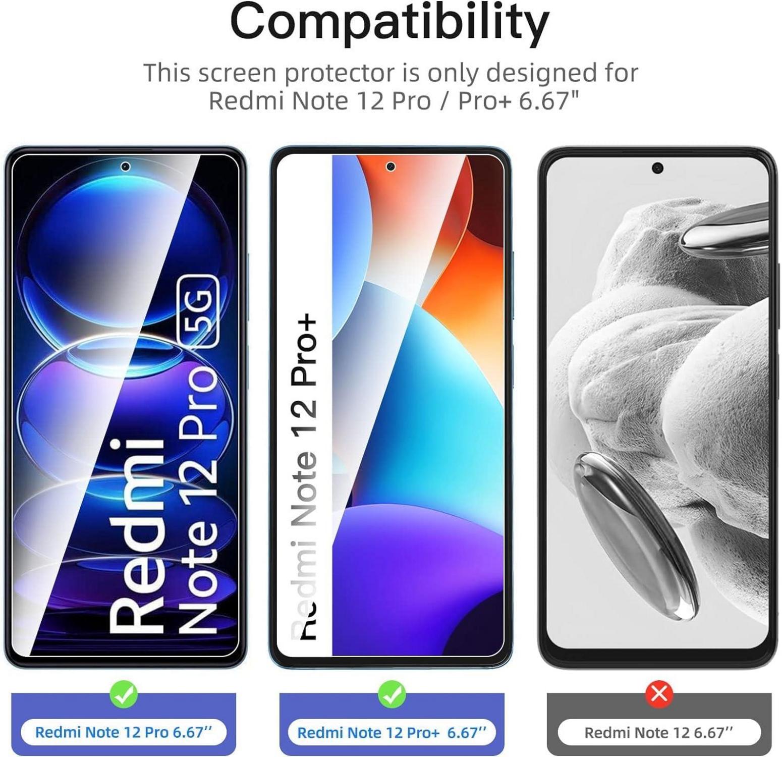 Panzer Schutz Glas Xiaomi Redmi Note 12 Pro 12 Pro+ 5G