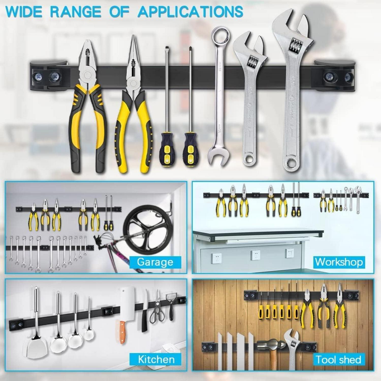 Werkzeug Magnetleiste Set 30cm, 5 Stück Stark Magnetschiene für Garage