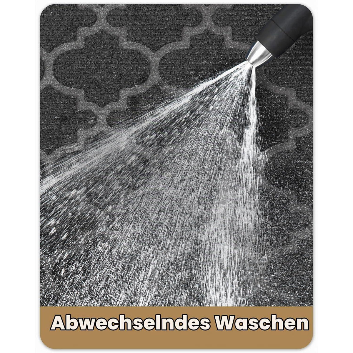 Fußmatte Grau 90x150 cm - Rutschfest & Waschbar