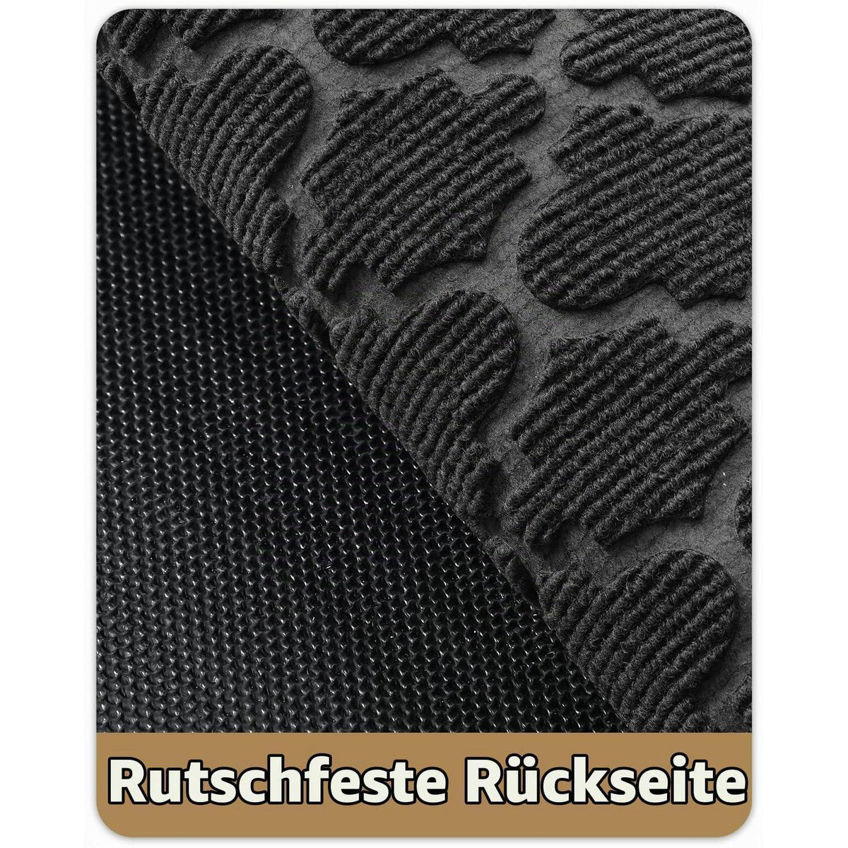 Fußmatte Grau 90x150 cm - Rutschfest & Waschbar