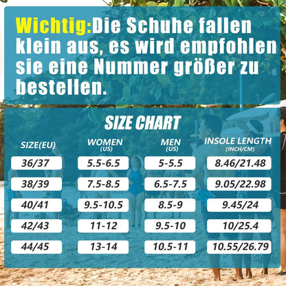 Wasserschuhe Damen Herren Schnelltrocknend Anti-Rutsch Schwarz Gr.36-46