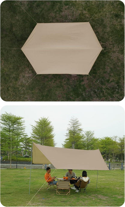 Camping Tarp Zelt 3.5x3m Ultraleicht Wasserdicht Multifunktional