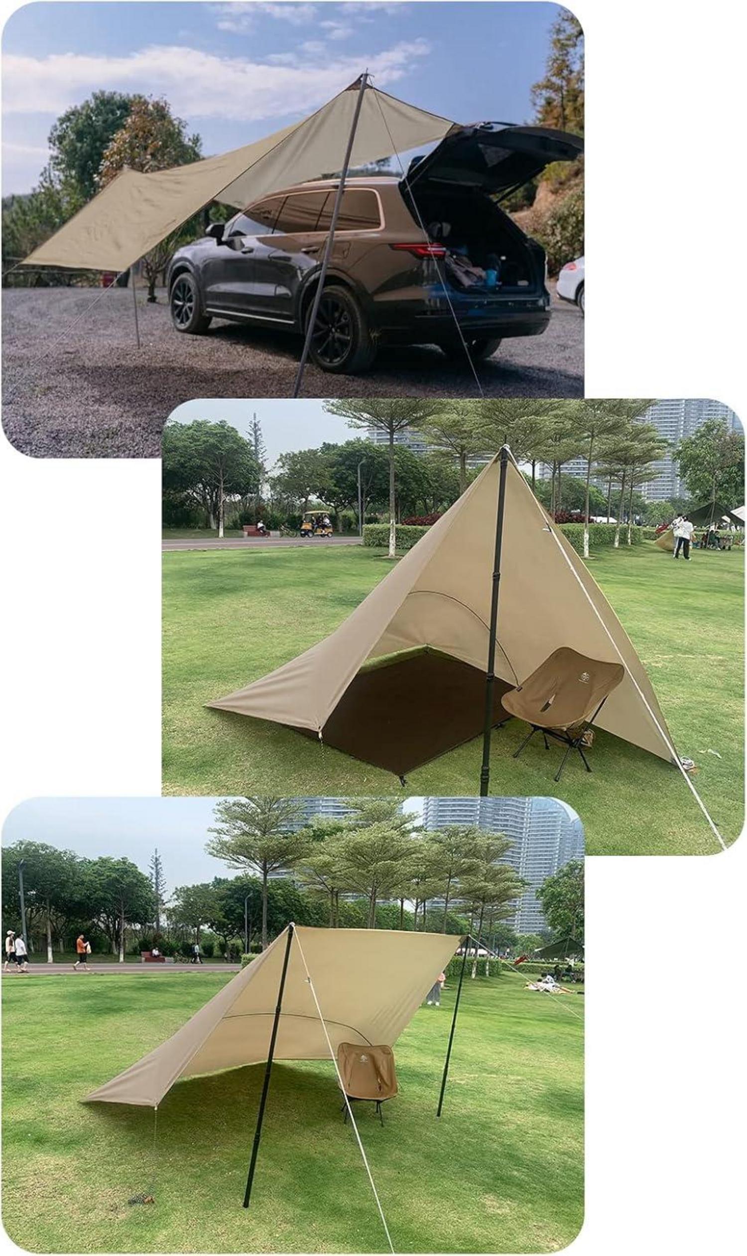 Ultraleichtes Camping Tarp Zelt 3.5x3m Wasserdicht Outdoor Shelter Hängematte