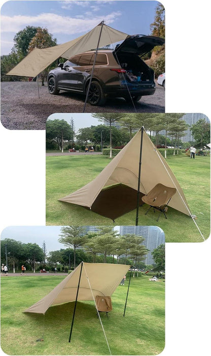 Ultraleichtes Camping Tarp Zelt 3.5x3m Wasserdicht Outdoor Shelter Hängematte