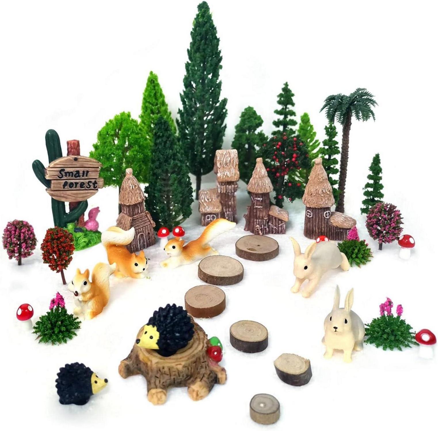 Modellbau Bäume Tier Figuren Waldtiere Miniatur Fee Garten