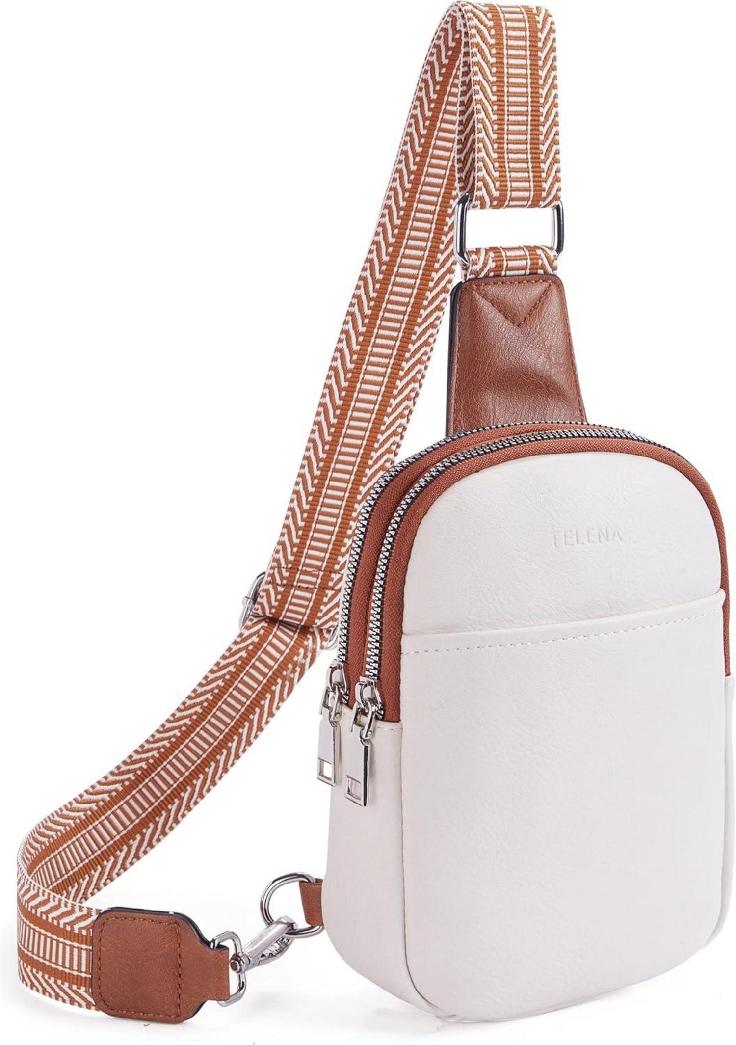 Telena Bauchtasche Damen Umhängetasche Crossbody Bag PU Leder stylisch