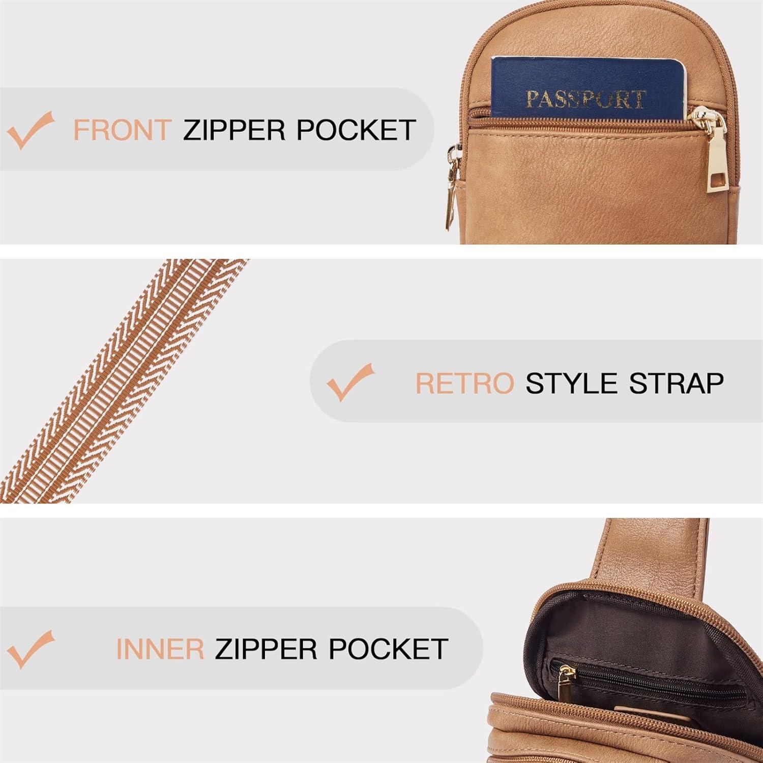 Damen Bauchtasche Crossbody Bag Kunstleder Umhängetasche Sling Bag