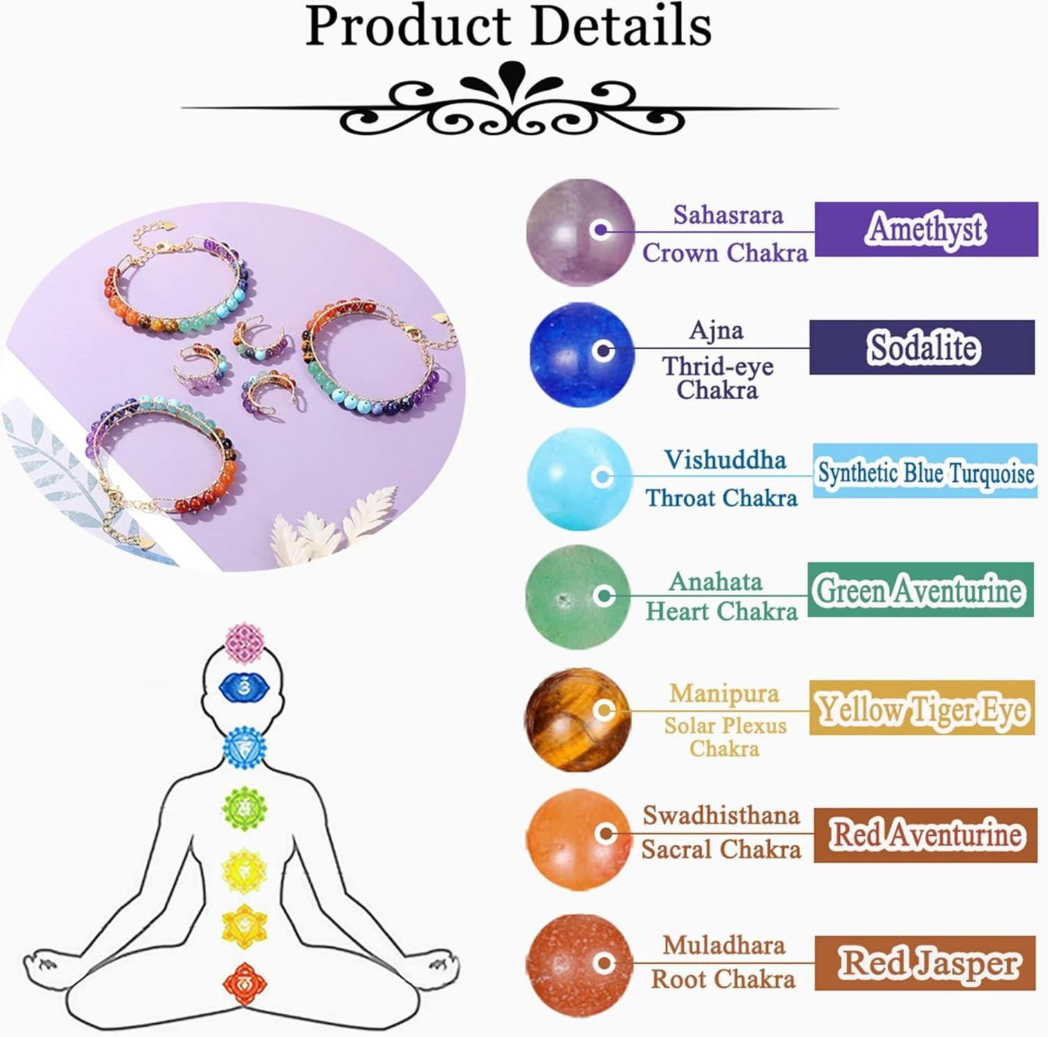 Chakra Armband mit Natürlichen Edelsteinen - Spirituelle Energieheilung