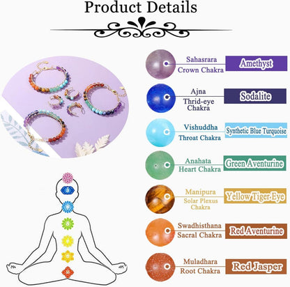 Chakra Armband mit Natürlichen Edelsteinen - Spirituelle Energieheilung