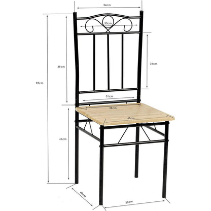 Esszimmer-Set Buchenholz mit Esstisch & 4 Stühlen, Schwarz