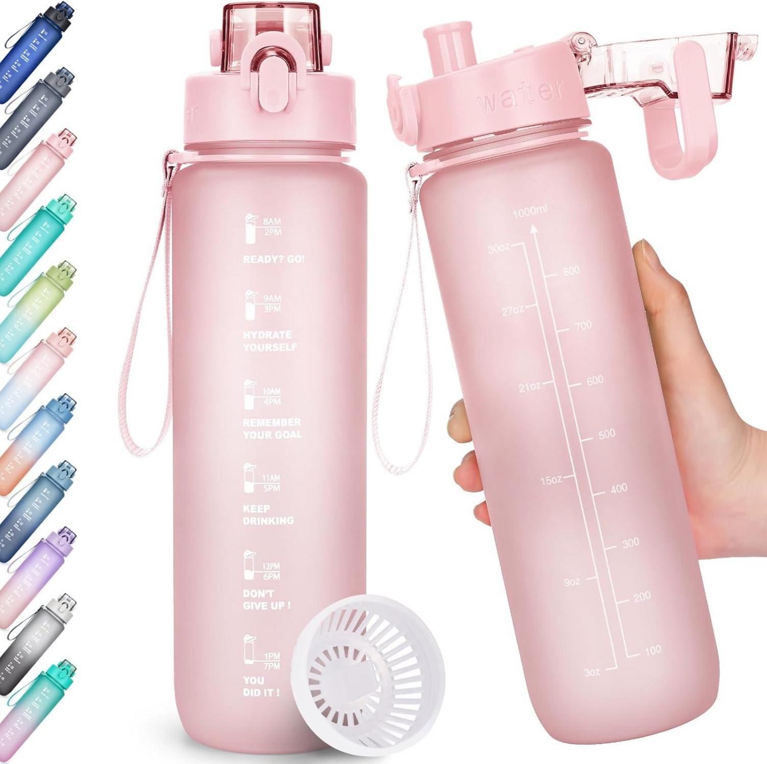 Sport Trinkflasche BPA-frei Zeitmarkierung 1l Auslaufsicher