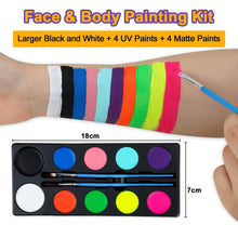 Face Paint Set 10 Colors with 2 Brushes 28 Stencils