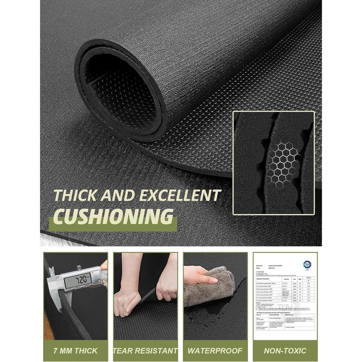 Fitnessmatte rutschfest extra groß 243x152cm PVC