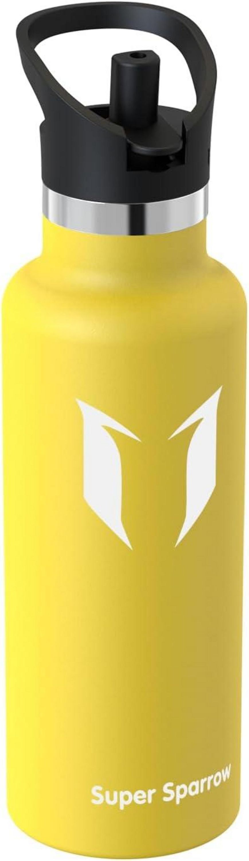 Trinkflasche Edelstahl Stroh-Deckel BPA-frei 500ml
