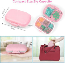 Tablettenbox 7 Tage Pillendose 8 Fächer BPA Frei Rosa