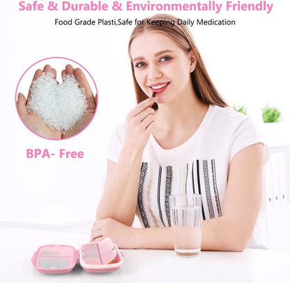 Tablettenbox 7 Tage Pillendose 8 Fächer Medikamentenbox BPA Frei