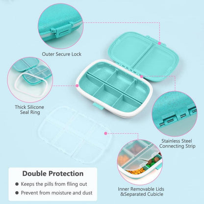 Tablettenbox 7 Tage 8 Fächer Medikamentenbox BPA-frei Blau